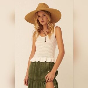 Promesa Festival Girl Ruffled Crochet Tank Top